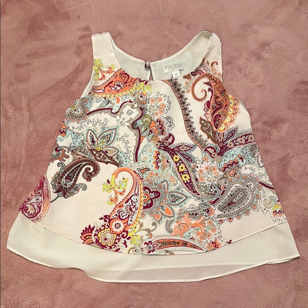 Bisou Bisou Multicolor Paisley Blouse